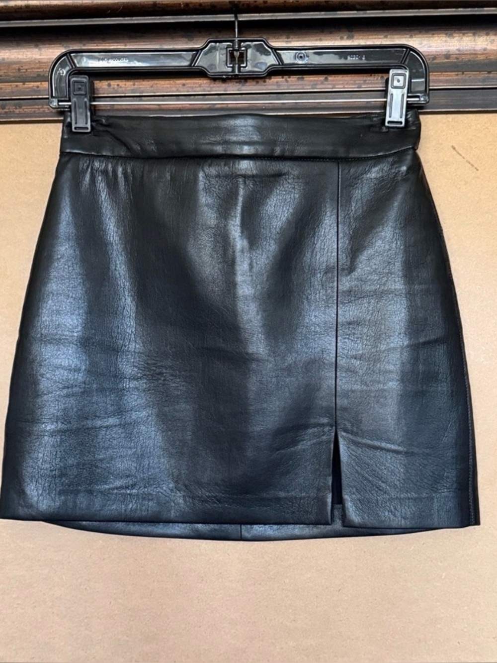 Babaton Mini Faux Leather Skirt Black